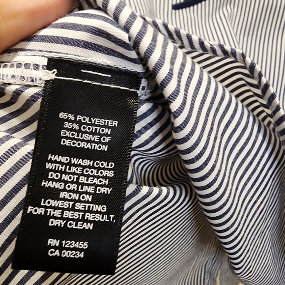 DESIGN LAB Women's Long Sleeves Stripes Non Iron Shirt size S/p - Picture 5 of 6